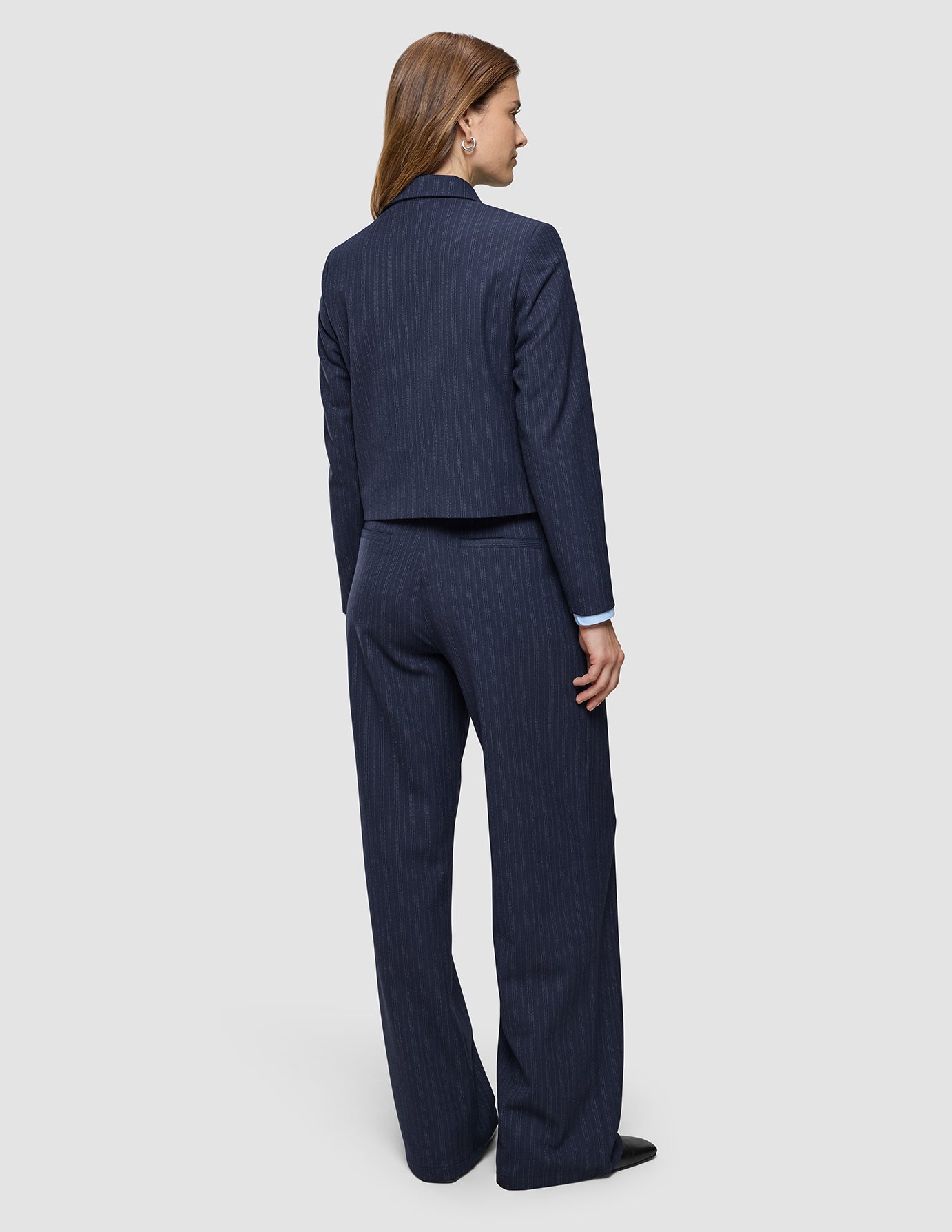 Women's Serene Short Jacket Marine Pinstripe